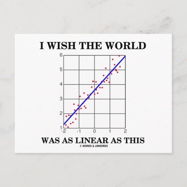 I Wish The World Was As Linear As This (Stats) Postcard (Front)