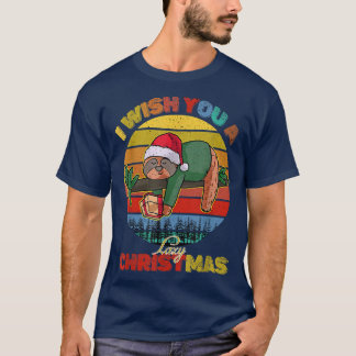I wish you a lazy Christmas Funny Sloth Merry Xmas T-Shirt