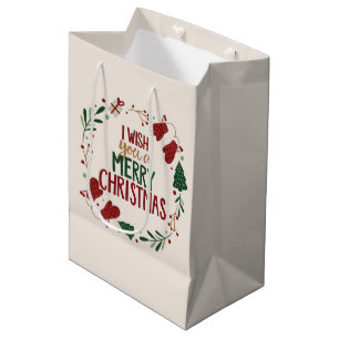 I Wish You A Merry Christmas Medium Gift Bag