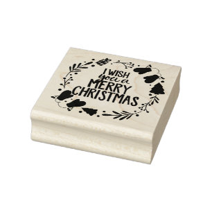 I wish you a Merry Christmas Rubber Stamp