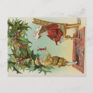 I WIsh You a Merry Christmas - vintage postcard