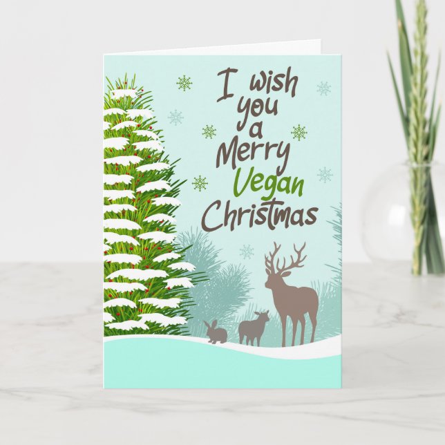 I wish you a merry vegan christmas,  card (Front)