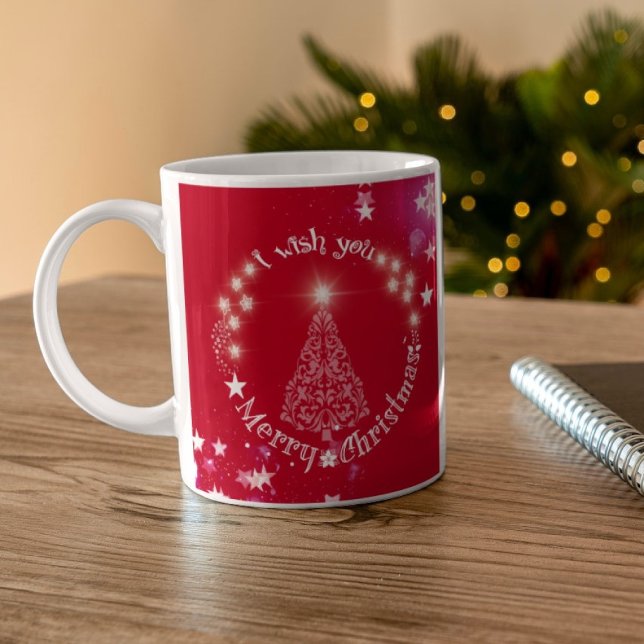 I Wish you Merry Cristmas Red Coffee Mug (Creator Uploaded)