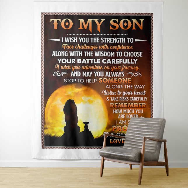 I Wish You The Strength - Lion Dad To Son  Tapestry (In Situ)