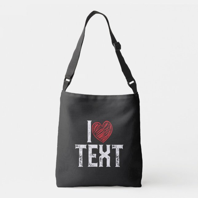 I WITH RED HEART DESIGN CROSSBODY BAG (Back)