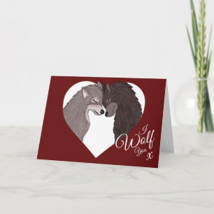 I Wolf You I Love You "Happy Valentines Day" Cute Card