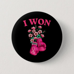 I Won Boxing Gloves Survivor Pink Ribbon Breast Ca 6 Cm Round Badge