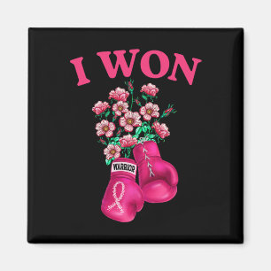 I Won Boxing Gloves Survivor Pink Ribbon Breast Ca Magnet