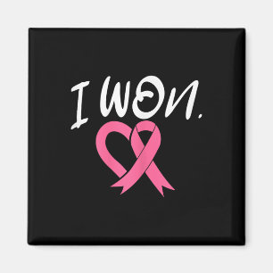 I Won Breast Cancer Awareness Support Pink Ribbon Magnet