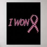 I Won Breast Cancer Awareness Support Pink Ribbon 