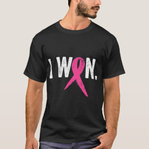 I Won Breast Cancer Awareness Support Pink Ribbon  T-Shirt