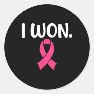 I Won Breast Cancer Breast Cancer Awareness Suppor Classic Round Sticker
