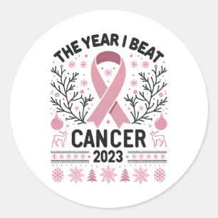 I Won Breast Cancer Survivor Women 2025 Funny Chri Classic Round Sticker