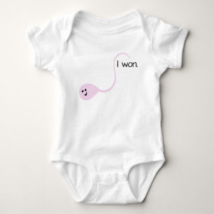I Won Pink Funny Baby T-shirt Baby Bodysuit