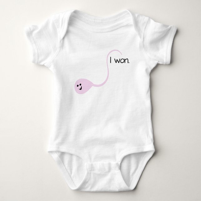 I Won Pink Funny Baby T-shirt Baby Bodysuit (Front)