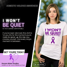 “I Won’t Be Quiet” Domestic Violence Awareness Tri-Blend Shirt