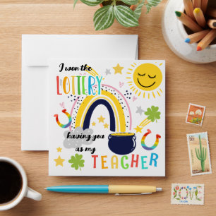 I won the lottery teacher lotto ticket gift envelope