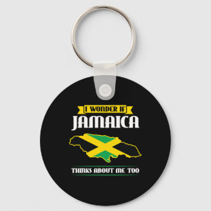 I Wonder If Jamaica Thinks About Me Too Flag Key Ring