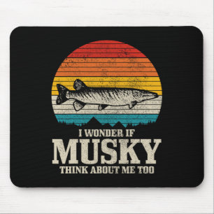 I Wonder If Musky Think About Me Vintage Funny Mus Mouse Pad