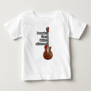 I wonder if my guitar misses me. vintage colours baby T-Shirt