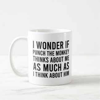 I Wonder if Punch the Monkey Think About Me Monkey Coffee Mug