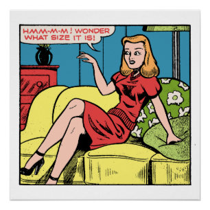 I Wonder What Size It Is • Retro Good Girl Pop Art Poster
