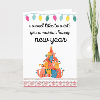i wood like to wish  you a massive happy new year holiday card