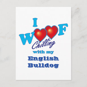 I Woof English Bulldog Postcard