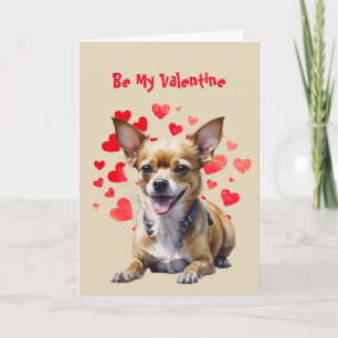 I Woof Love You Cute Chihuahua Dog Valentine Holiday Card