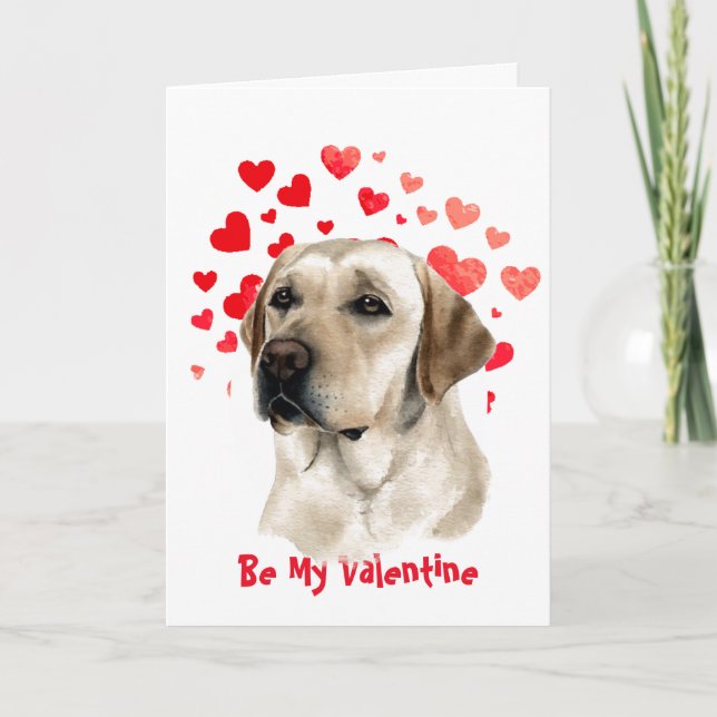 I Woof Love You Golden Retriever Dog Valentine Holiday Card (Front)