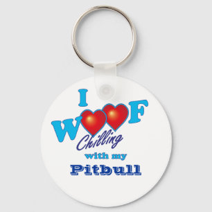 I Woof Pitbull Key Ring