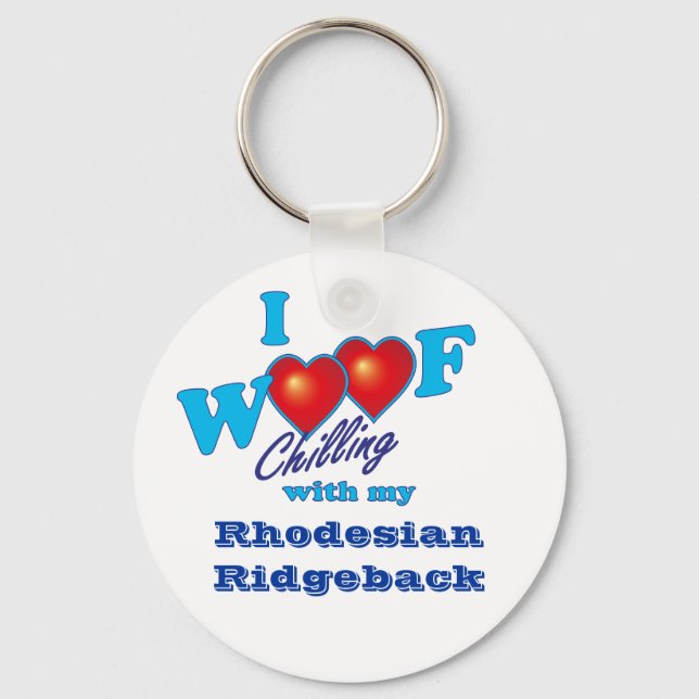 I Woof Rhodesian Ridgeback Key Ring (Front)