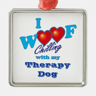 I Woof Therapy Dog Metal Tree Decoration