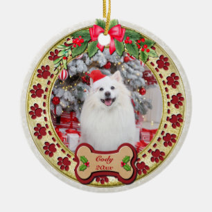 I Woof You A Merry Christmas Personalised Dog Gift Ceramic Ornament