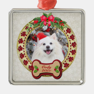 I Woof You A Merry Christmas Personalised Dog Gift Metal Ornament