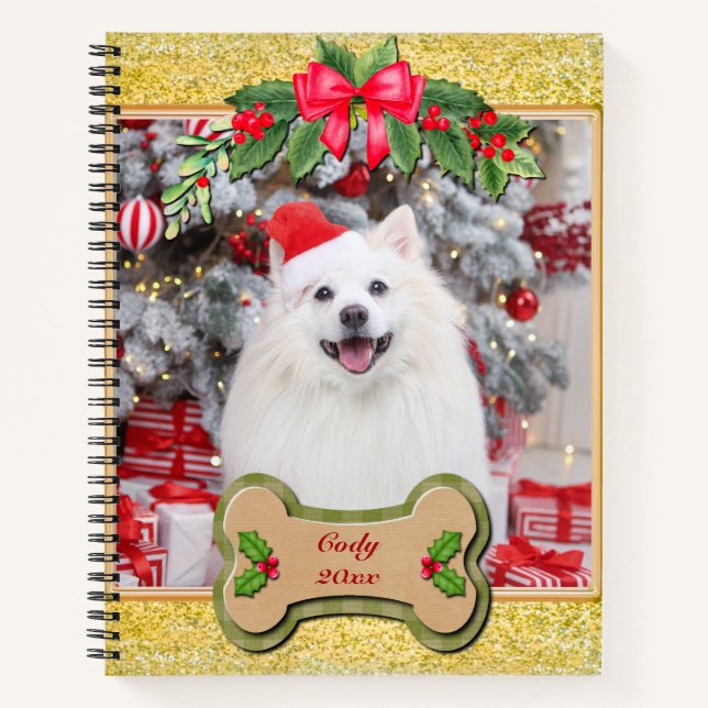 I Woof You A Merry Christmas Personalised Dog Gift Notebook (Front)
