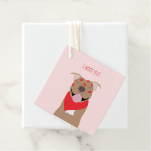I Woof You American Bulldog Kiss Marks Favour Tags