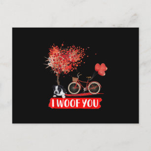 I Woof You. Boston Terrier Dog Valentine Gifts Holiday Postcard