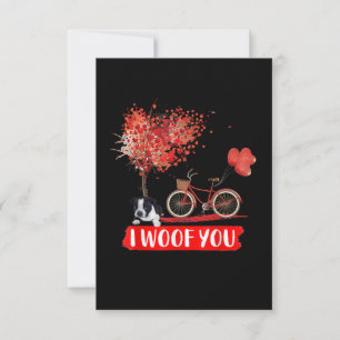I Woof You. Boston Terrier Dog Valentine Gifts RSVP Card