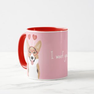 I Woof You Corgi Valentines Dog Mug