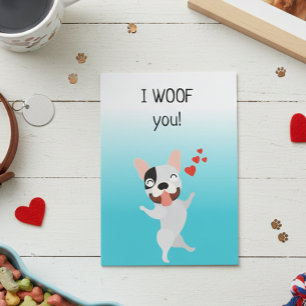 I Woof You Cute Love Dog Anniversary Card