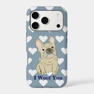 I Woof You - French Bulldog hearts