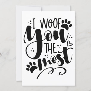 I Woof You The Most With a Paw Print Holiday Card