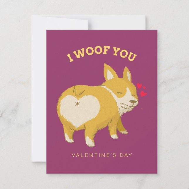 I Woof You, Valentine! Card (Front)