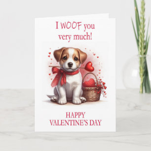 I Woof You Valentine's Day Puppy Dog  Holiday Card