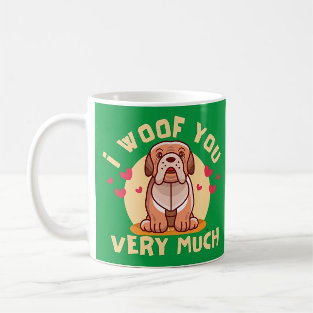 I WOOF YOU VERY MUCH funny valentine's day         Coffee Mug (Left)