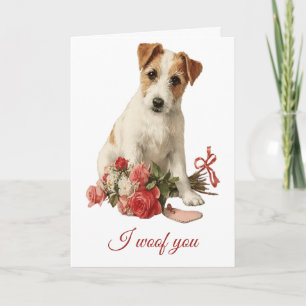 I woof you Vintage Pup Valentine's Day Card