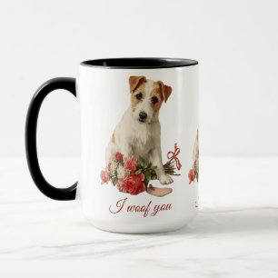 I woof you Vintage Pup Valentine's Day Mug