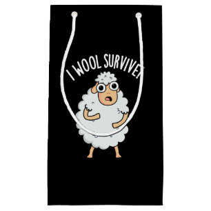 I Wool Survive Funny Sheep Pun Dark BG Small Gift Bag