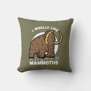 I Woolly Like Mammoths Prehistoric Animal Birthday Cushion